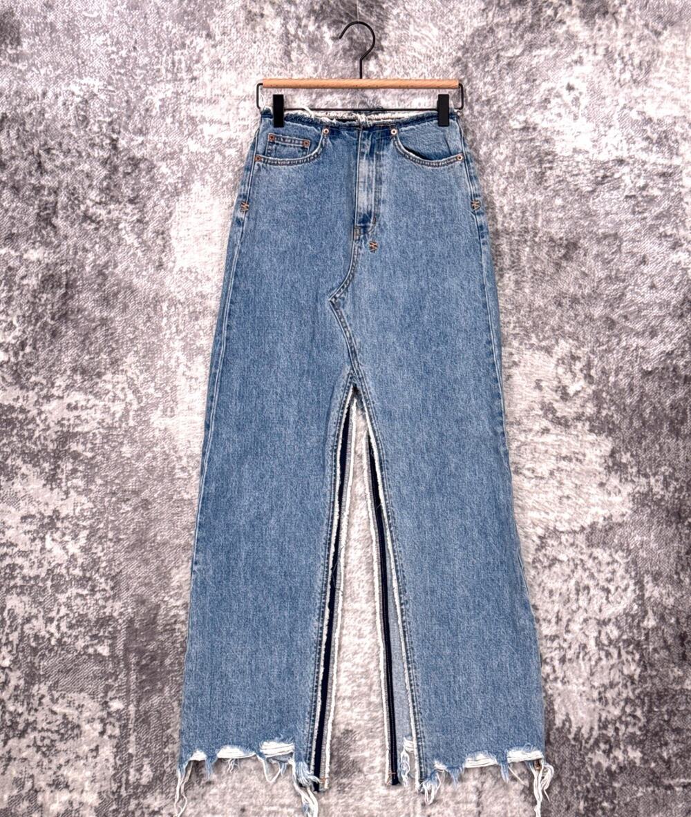 Ksubi Muse Maxi Skirt 24 Womens Blue Denim